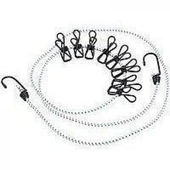 2 unidades flexible recubierto de Cuerda para tender con 8 grapas, 170 - 210 cm EAN 4260246942090