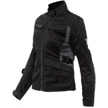 Chaqueta Dainese Desert Lady Tex - Protección Transpirable, Chaqueta textil para motocicletas para damas, Color Negro Gris, Talla 48