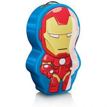 Philips Marvel Iron Man - Linterna, LED, luz blanca fría, 0,3 W, sintético, color rojo y azul