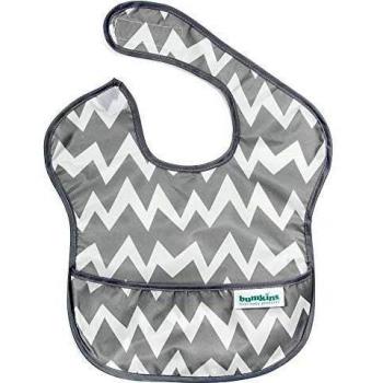 Hippychick Bumkins Super - Babero, diseño Grey Chevron, 25 x 22 x 1 cm