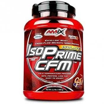 AMIX- Proteína Isolada, Isoprime CFM, Aislado de Proteína de Suero, Sabor Frutas del Bosque, Ayuda a la Recuperación Muscular, Proteína de Suero de Alta Pureza, 1 Kg