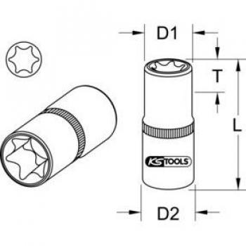 Llave de vaso KS Tools 1/2 CHROMEplus Torx-E E22 9181294