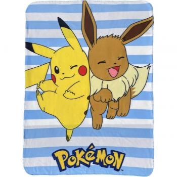 Manta Polar 100 x 140 cm con diseño de Pokémon Pikachu y Eevee