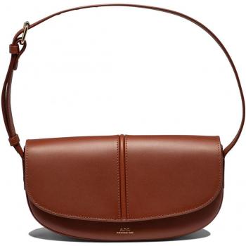 A.P.C. Brown Leather Logo Shoulder Bag for Women - One Size