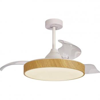 Ventilador de Techo LED Alaska Madera Decorativa DC Silencioso Ø 106 cm CCT Dimmable con Control Remoto y APP