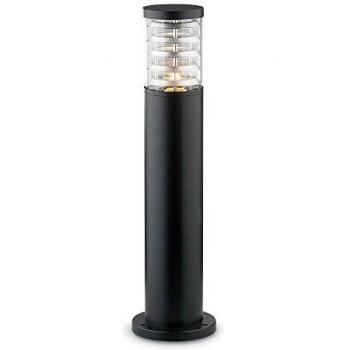 Lámpara de pie negra TRONCO con 1 bombilla de aluminio, bolardo corto de exterior ligero Negro IP44, E27