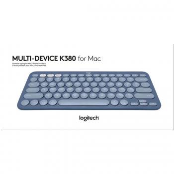 Teclado Logitech K380 Multi-Device Bluetooth para Mac en color Azul Blueberry con disposición QWERTY Español