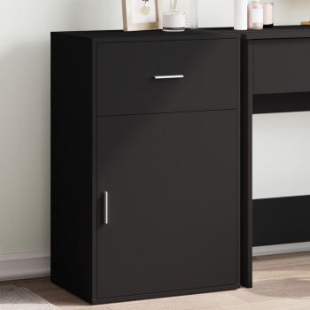 Gabinete de madera multicapa negro 56,5x39x90 cm