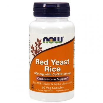 Now Foods Red Yeast Rice + Coenzyme Q10 600mg/30mg - 60 Vegan Capsules