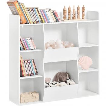 Estantería Infantil SoBuy KMB55-W, Estante de almacenamiento para libros y juguetes, 8 compartimentos, color blanco