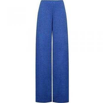 WearAll - Mujer Pantalones Cintura Elástica Palazzo con Pernera Ancha Tallas Grandes - Azul Real - 52-54