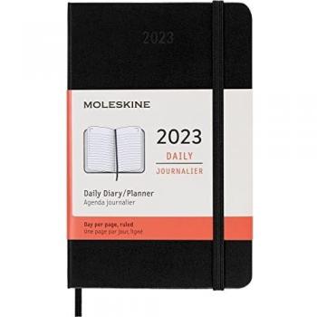 Agenda Moleskine Clásica 2023 Diaria Pocket Tapa Dura Negra