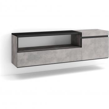Mueble TV Colgado Moderno 150x45x35cm para Televisores hasta 65 en Gris Cemento