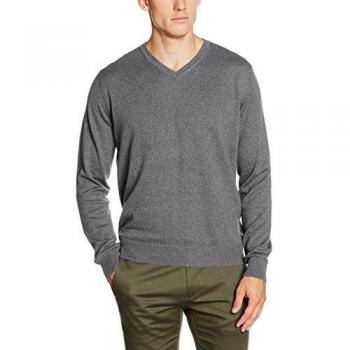 Cortefiel C5B Pico. 95% Cotton 5%Cashmere, Jersey Para Hombre, Greys, XXL