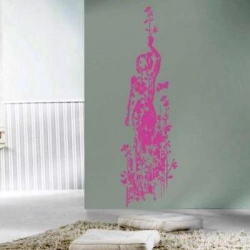 Â -Â Adhesivo de paredÂ -Â Silueta de Flor, Flieder, 45 x 158 cm