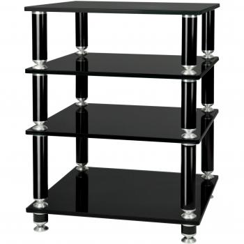 Mueble HiFi Norstone Stabbl - 4 estantes de vidrio - Diseño contemporáneo - Color negro