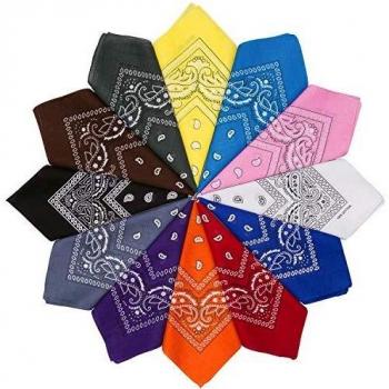 HBselect 12 Piezas Unisex Bandana Cabeza Hombre Pañuelos Cuello Mujer Multicolor Pañuelos Hombre Cuello Pañuelo Deportivo