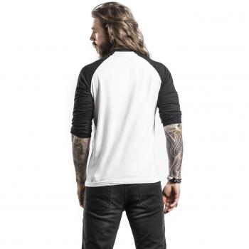 Iron Maiden Red Logo Manga Larga Negro-Blanco S