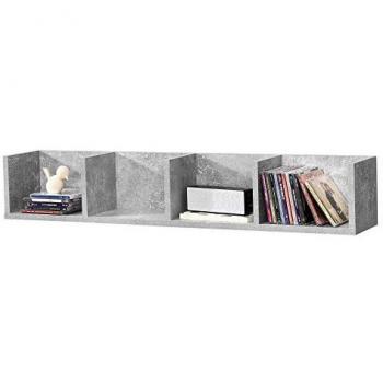 Estante Mural Ekerö con 4 Compartimientos - Aglomerado 95 x 17 x 16,5 cm Efecto Hormigón