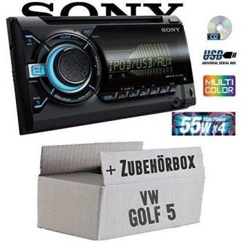VW Golf 5 V - Sony WX800UI - 2DIN CD/MP3/USB Autoradio - Einbauset