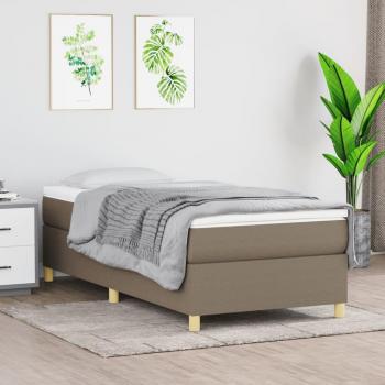Estructura de cama box spring tela gris taupe 80x200 cm sin colchón Vidaxl