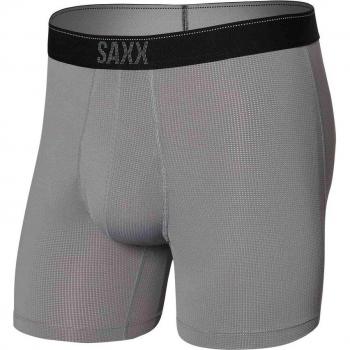 Saxx Bóxer de hombre Quest Quick Dry Mesh - Gris Negro - XS - Con tecnología de secado rápido, diseño de malla transpirable, soporte ergonómico y costuras planas para mayor comodidad