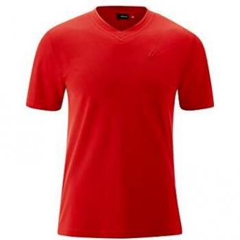 Maier Sports Wali Short Sleeve Men's T-Shirt, Salsa Red, Size M, 100% Polyester Lightweight Summer Functional Shirt