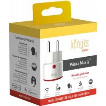 Enchufe Inteligente Konyks Priska Max 4 WiFi + Bluetooth 16A con Contador de Consumo, Compatible con Alexa y Google Home