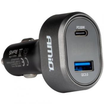 Cargador de coche para móvil AMiO 04178 con puerto USB y carga rápida