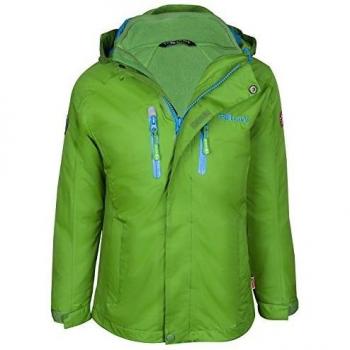 Trollkids Chaqueta para Niños 3 en 1 Impermeable Myrdal, Color Verde víbora Talla 4 años