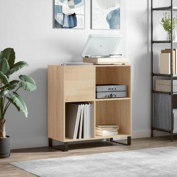 Soporte de disco móvil Sonoma Oak 84,5x38x89 cm Madera multicapa Marrón