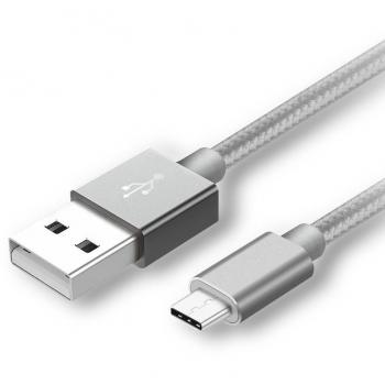Cable Xiaomi Mi A1 cable USB tipo C 3m cable cargador Xiaomi Mi A1 3m cable cargador Xiaomi Mi A1 3m de Nylon trenzado alta calidad cable cargador type c 3 metros cable Xiaomi Mi A1 gris