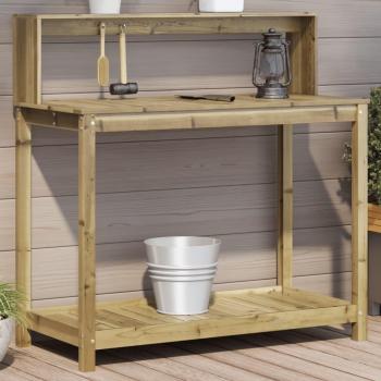 Mesa de plantación con estantes 108x50x109,5 cm Madera de pino impregnado Marrón