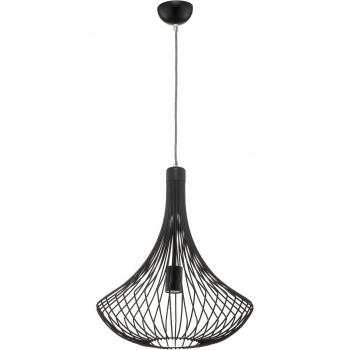 Lámpara colgante Cage en negro con pantalla de jaula, estructura de alambre negra, 1x E27
