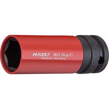 Llave de vaso de impacto HAZET 903SLG-21, hexagonal exterior, cuadrado hueco 1/2 (12,5 mm), 21 mm para cambio de neumáticos y uso industrial