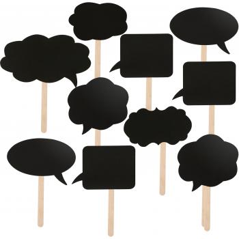TRIXES 10 Pizarras con Bocadillos de Discursos - Tarjetas Surtidas para Hacer uno Mismo - Pequeño - Ideal para Usar como Indicadores para Comida o Marcadores