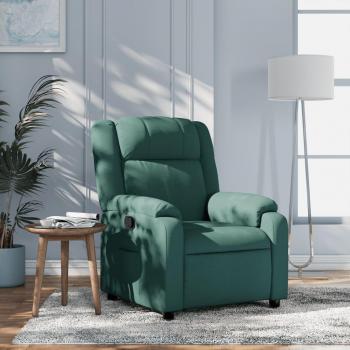 Sillón reclinable de tela verde oscuro Vidaxl