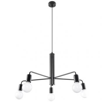 Lámpara Suspendida Duomo 5xE27 Acero Negro