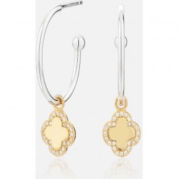 Pendientes de aro Cube bicolor con circonitas