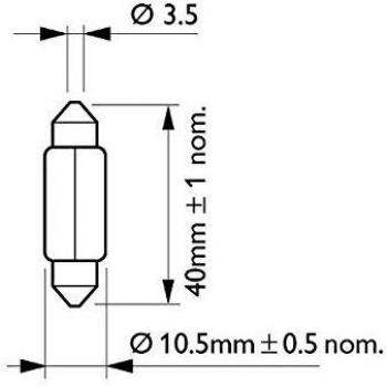 Bombilla Philips 13864CP FEST T10,5X43 24V 5W