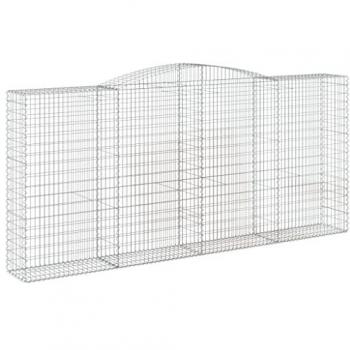 Cestas de gaviones 20 uds forma de arco hierro 400x50x180/200cm Plateado