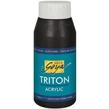 Pintura Acrílica KREUL SOLO Goya TRITON Negra 750 ml, Acabado Mate, a Base de Agua, Alta Cobertura y Rendimiento