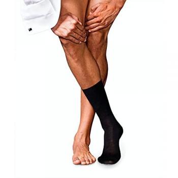 Falke No. 6 Men's Finest Merino Wool & Silk Dress Socks - Black, Size 41-42