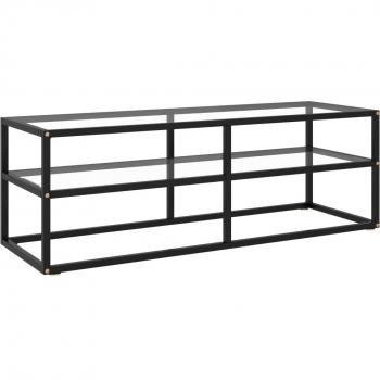 Mueble para TV con vidrio templado negro 120x40x40 cm