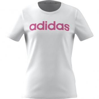 Camiseta Adidas Essentials Linear Logo Cotton Slim Fit Niña Blanco