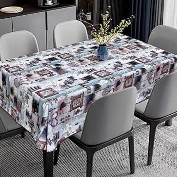 GREATOYAR Mantel Antimanchas Rectangular, Mantel Impermeable, Hule Mesa, Resistente, Lavable, Impermeable, Ideal para Interiores y Exteriores, para Decoración de Mesa, Marco, Medida 140x160cm