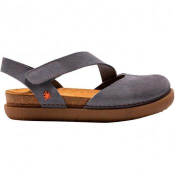 Art Sandalias Planas de Piel 1712 Skin Back Blue Fog/Rhodes para Mujer con Autocierre Color Blue Fog