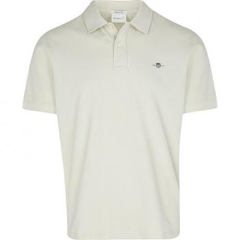 GANT Men's Regular Fit Short Sleeve Shield Logo Pique Polo - Silky Beige - Medium