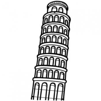 Decoración de Metal Torre de Pisa 2 - Negro - 30x0,15x75 cm