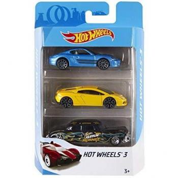 Hot Wheels Pack de 3 vehículos, coches de juguete